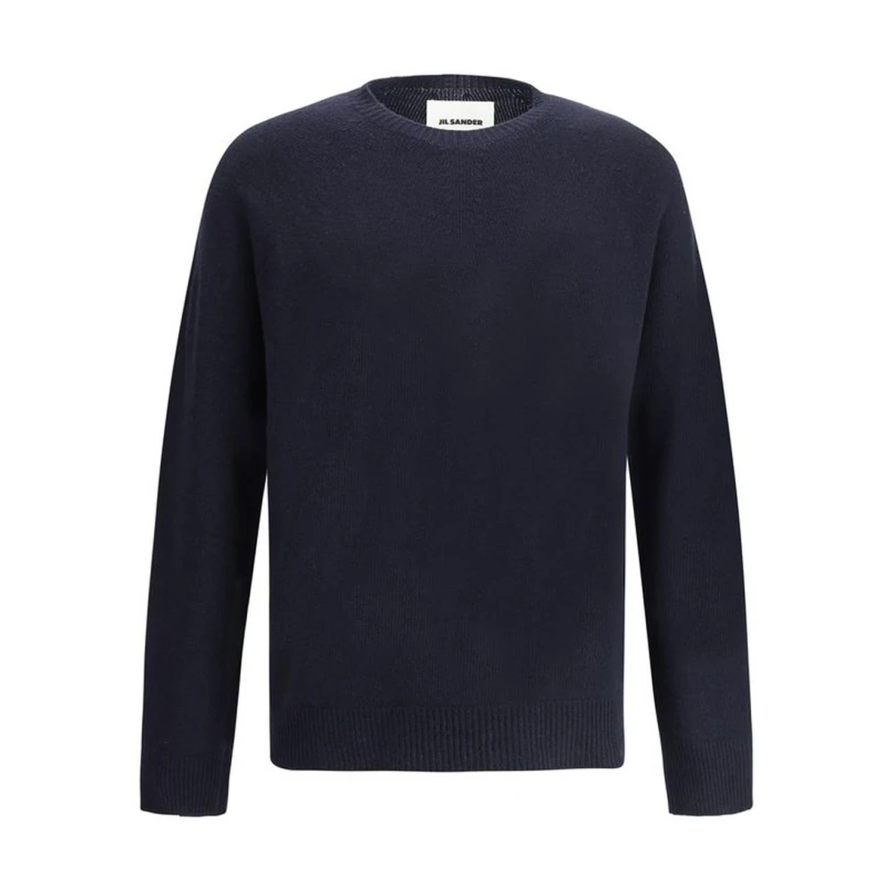 Jil Sander Geribbelde wollen trui Blue Heren