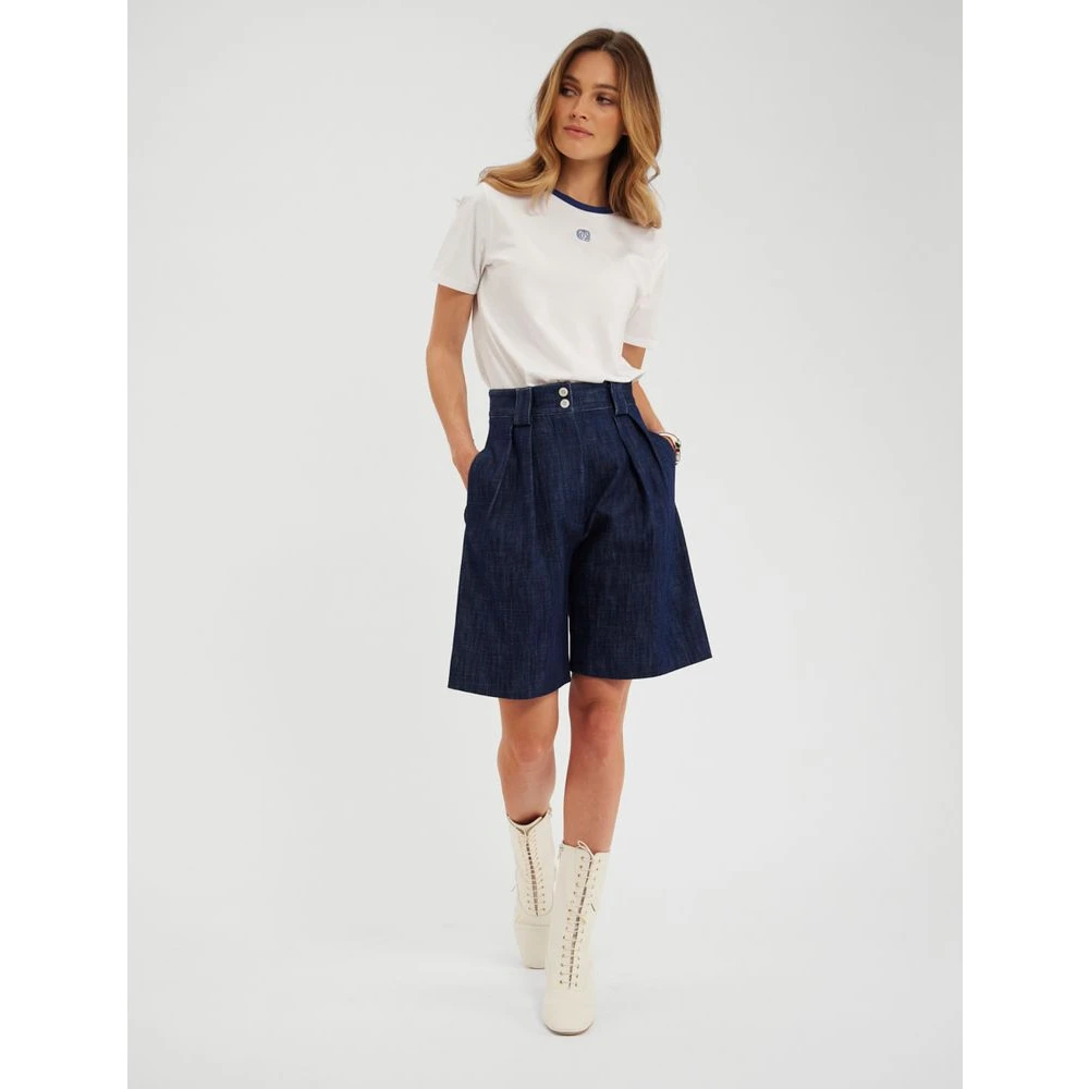 Ines De La Fressange Paris Odette katoenen shorts Blue Dames