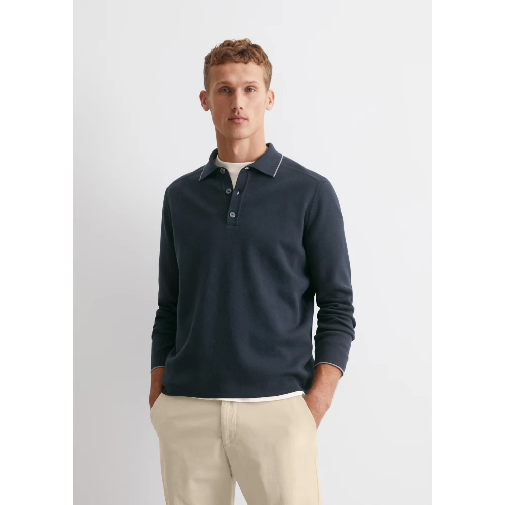 Marc O'Polo Reguliere polo-stijl trui Blue Heren
