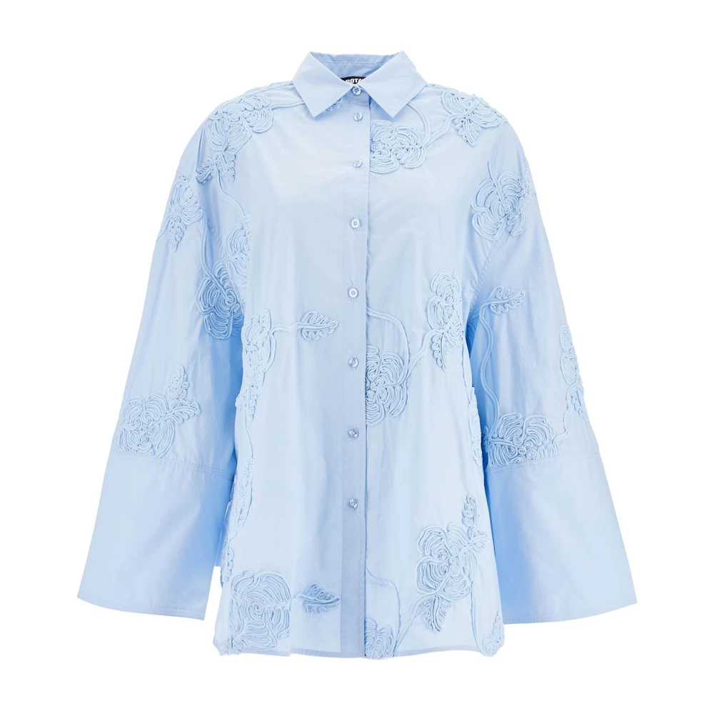 Rotate Birger Christensen Gebloemde katoenen oversized blouse Blue Dames