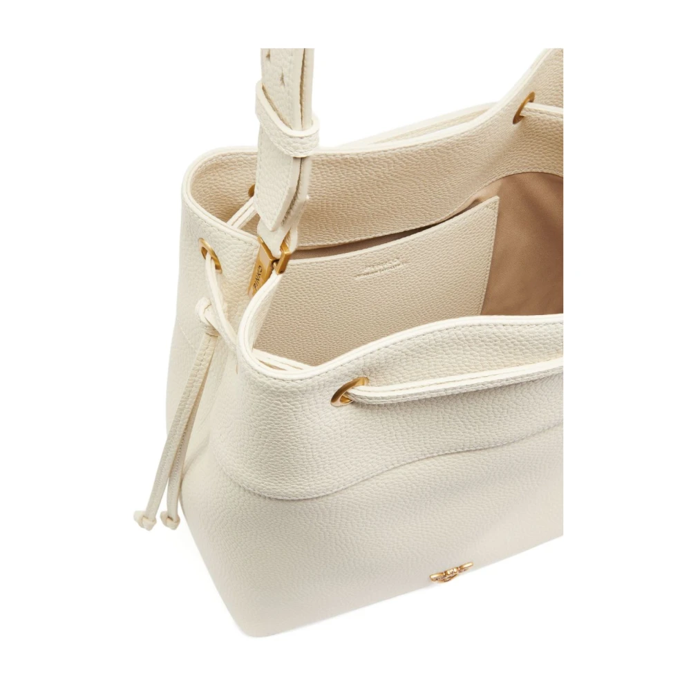 pinko Witte en Gouden Leren Handtas White Dames