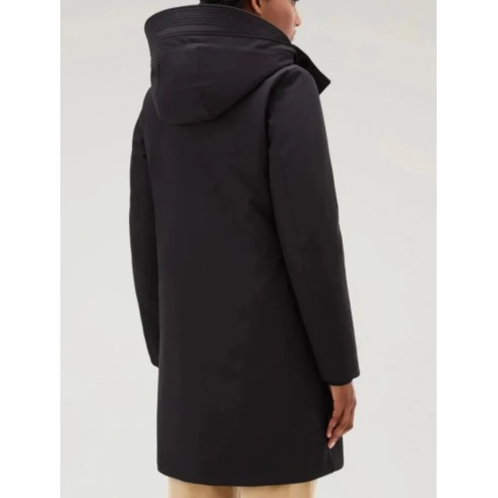 Woolrich Tech Softshell Duck Down Chevron Coat Black Heren