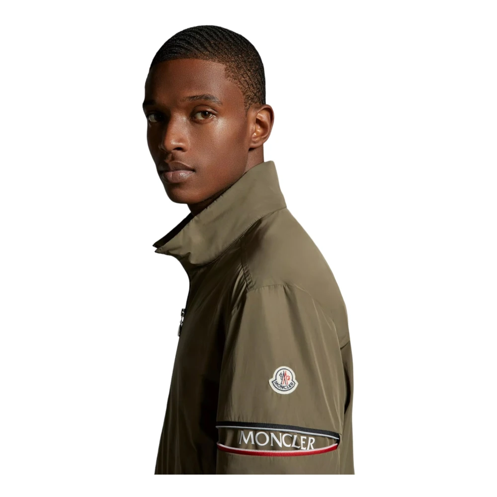 Moncler Groene Ruinette Jas met Driekleurige Rits Green Heren