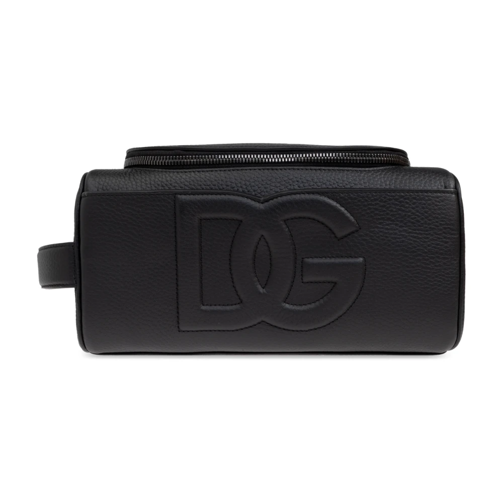 Dolce & Gabbana Leren make-uptas Black Heren