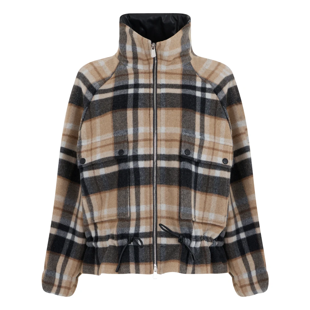 Pinko , Light Jackets, Female, Gray, M, Borragine Blouson Panno - Image 4