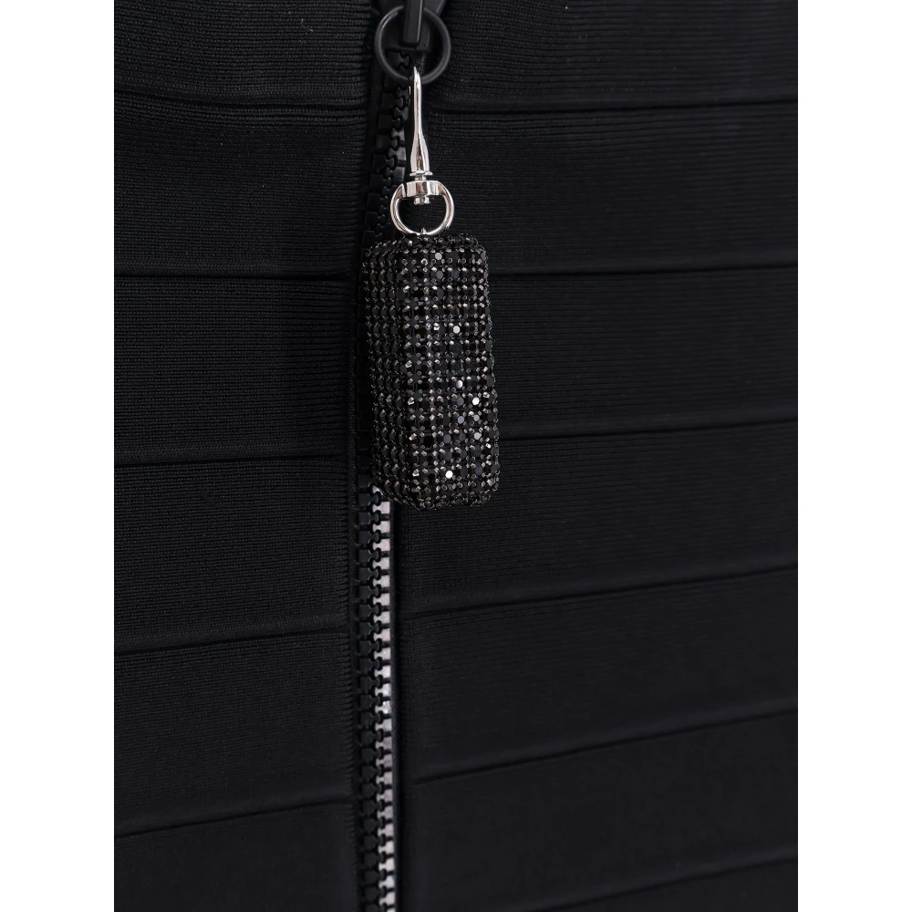 Self Portrait Viscose Rok met Strass Details Black Dames