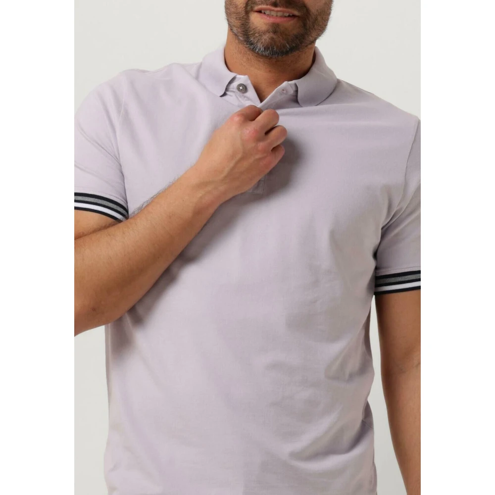 Genti Lila Polo Shirt Trendy Stijl Purple Heren