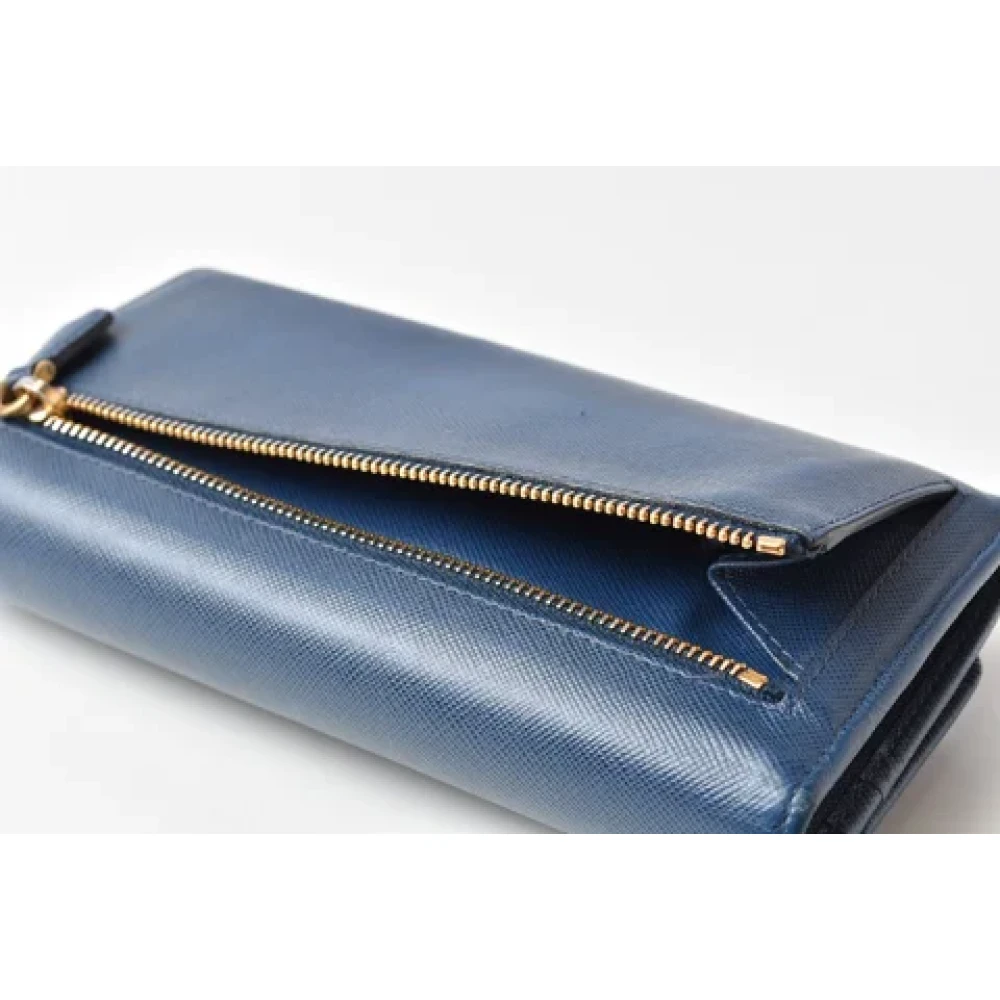 Prada Vintage Pre-owned Leather wallets Blue Dames