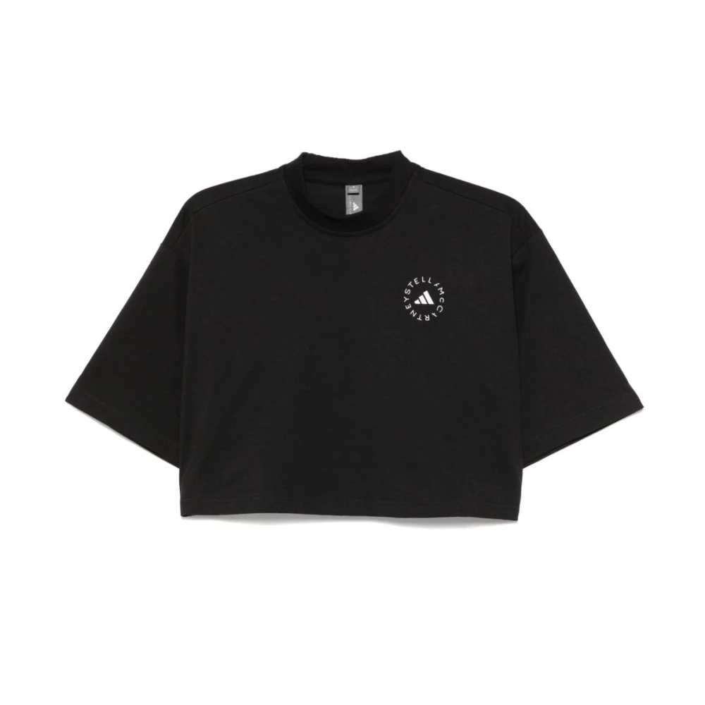 Adidas by stella mccartney Logo Print T-Shirt Black Dames