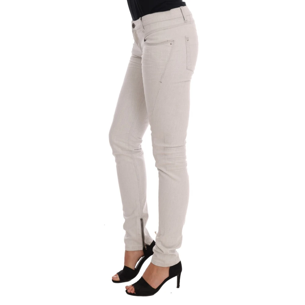 Costume National Witte Slim-Fit Stretch Jeans White Dames