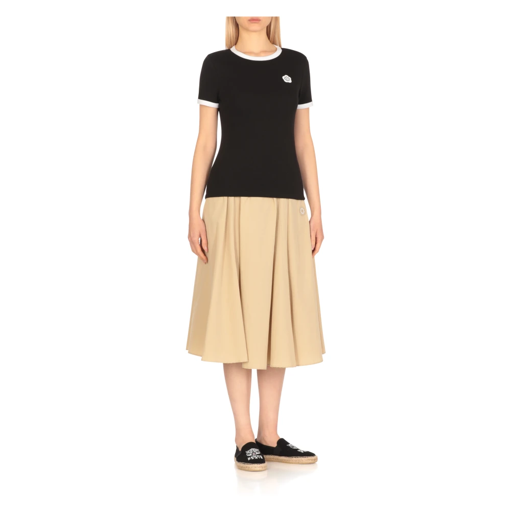 Kenzo Zwart T-shirt met Boke Flower logo Black Dames