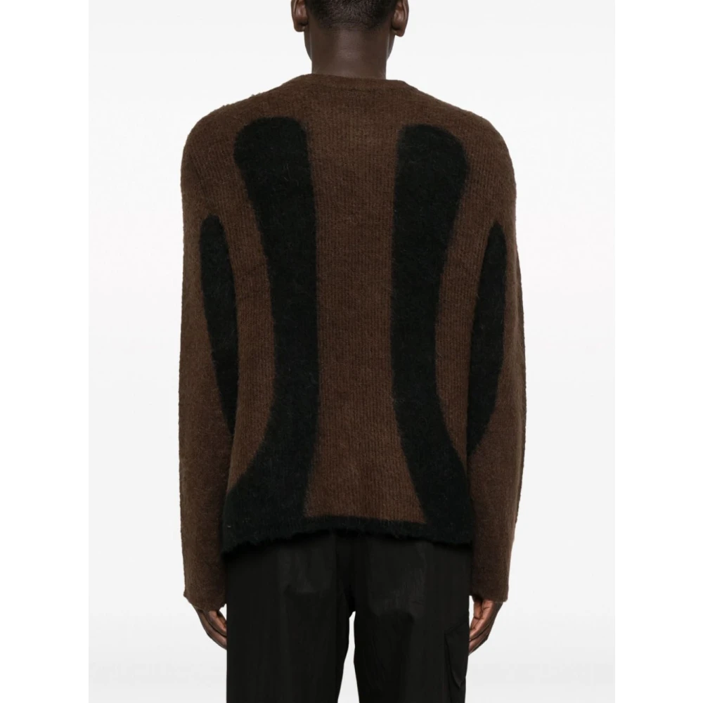 J.l-A.l Grafische Contrast Alpaca Pullover Sweater Brown Heren
