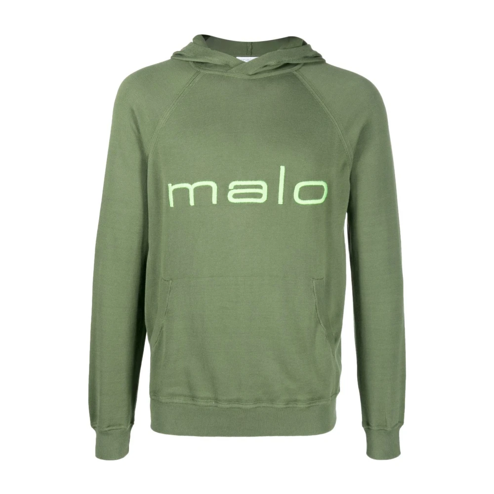 Malo Casual Multicolor Katoenen Sweater Hoodie Green Heren