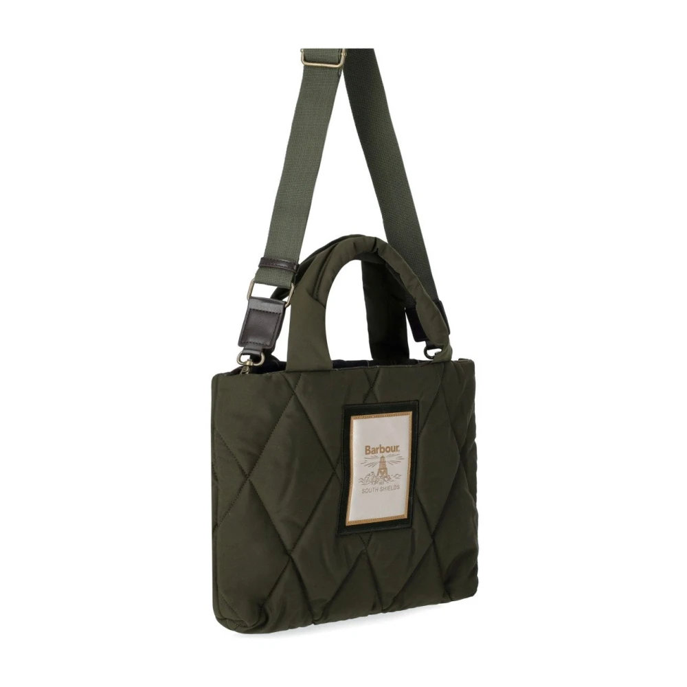 Barbour Mariah Quilted Mini Tote Bag Green Dames