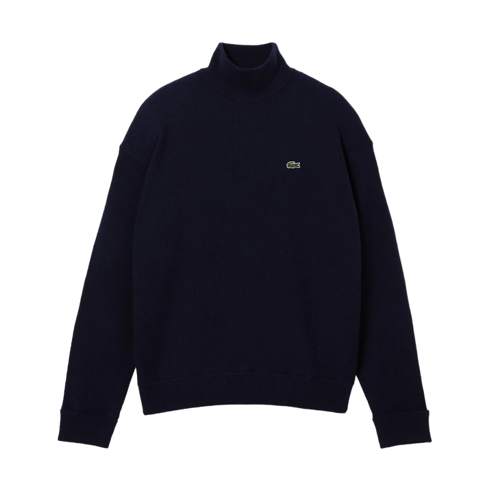 Lacoste Blauwe Wollen Pullover Sweatshirt Aw24 Blue Dames