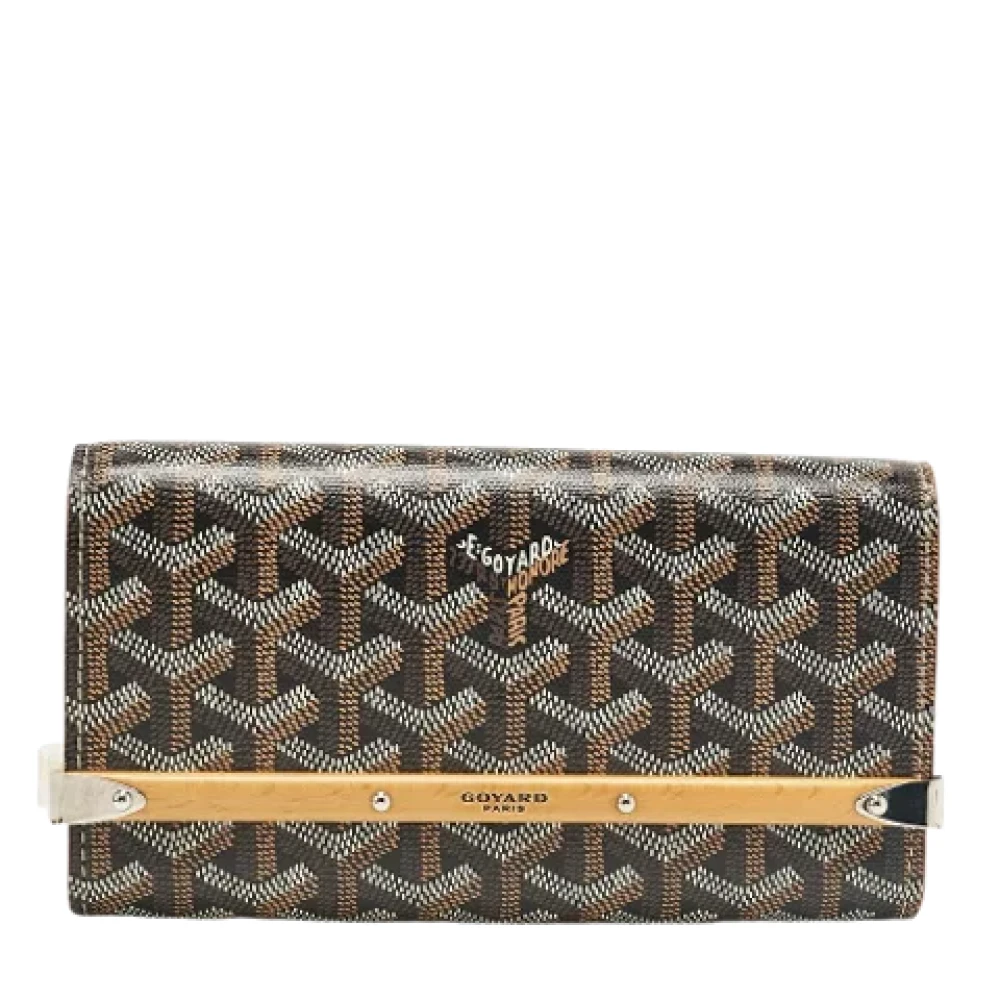 Goyard Vintage Pre-owned Coated canvas clutches Brown Dames