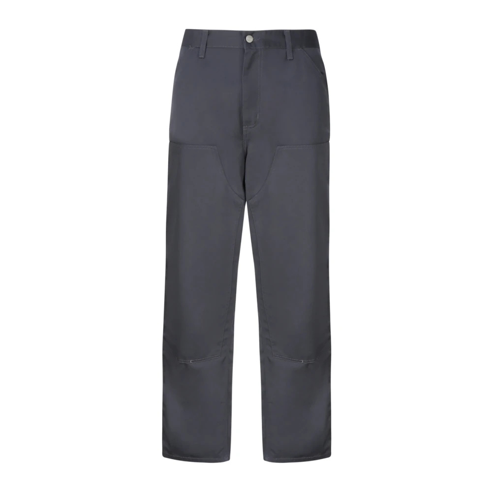 Carhartt WIP Grijze Twill Broek met Logo Applicatie Gray Heren