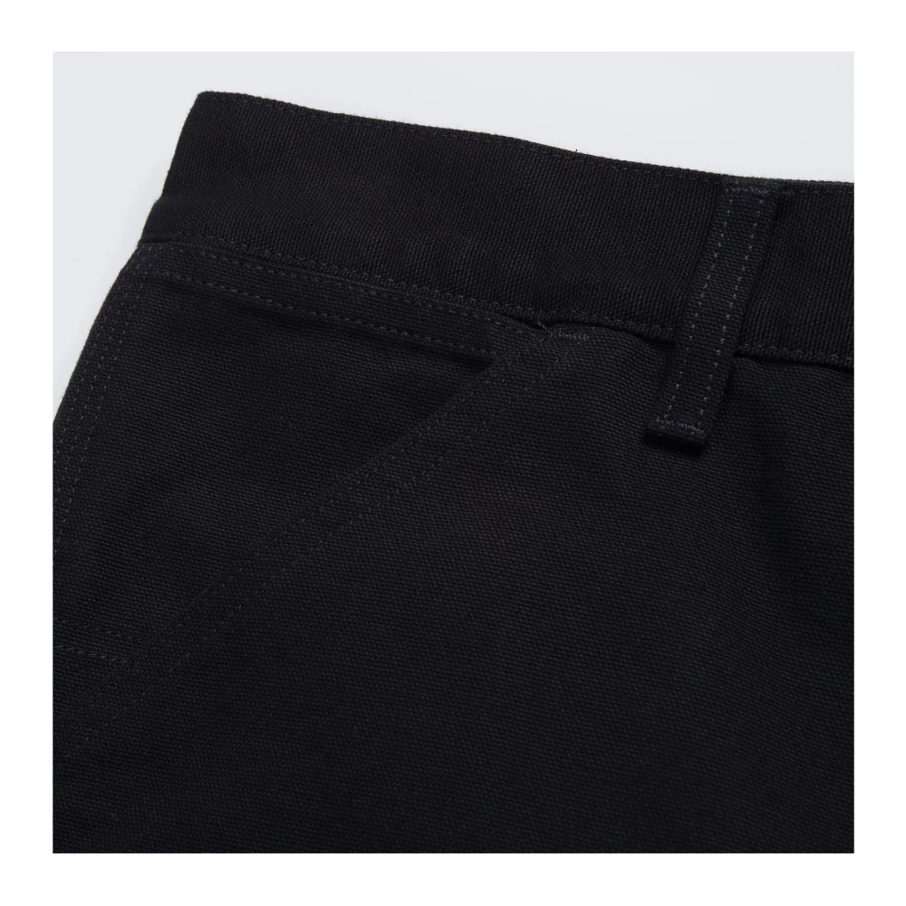Carhartt WIP Zwarte Denim Ruimvallende Werkshorts Black Heren
