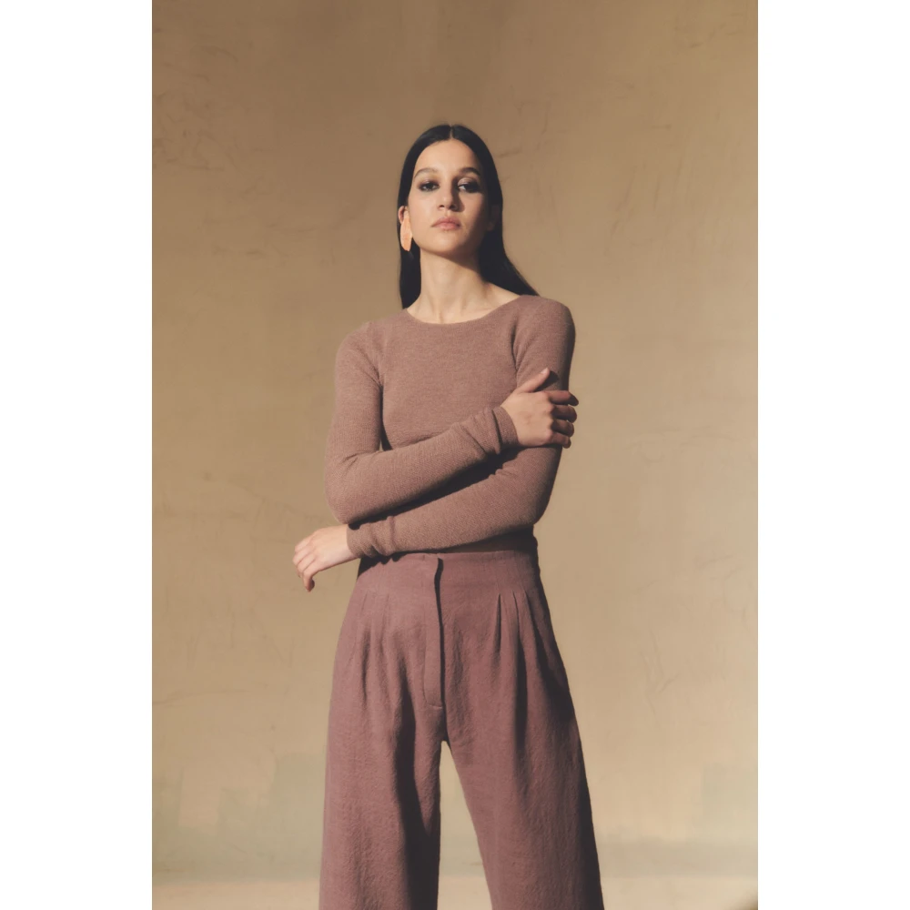 Cortana Frontera broek van zuivere wol blush Brown Dames