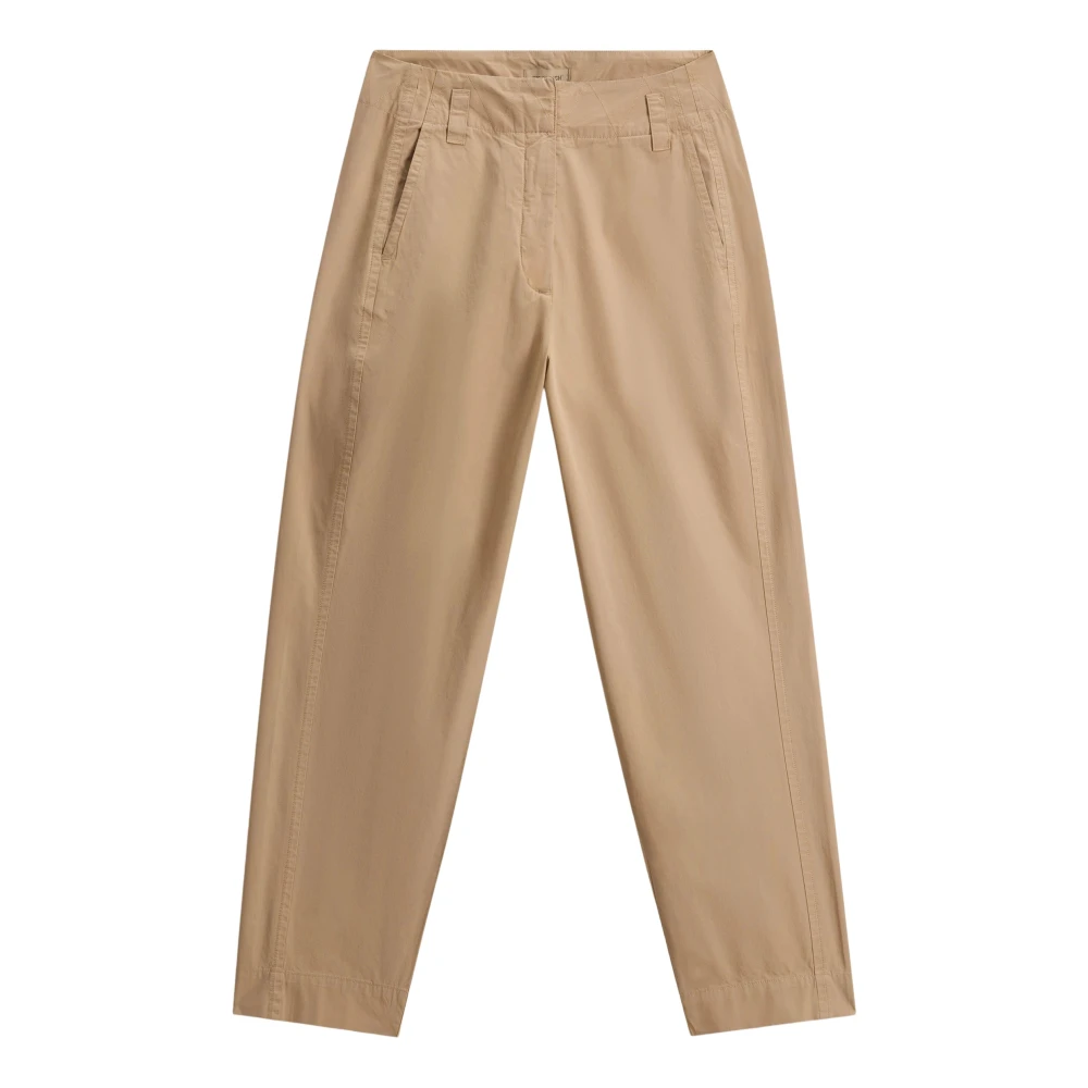 Woolrich Beige Tapered Trousers, Female, W29, Poplin Carrot Trousers