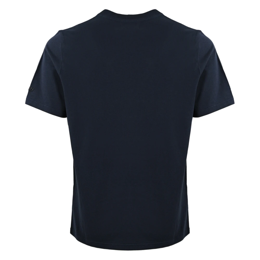 Autry Katoenen Heren T-shirt: Ronde Hals Korte Mouw Rechte Zoom Slim Fit Blue Heren