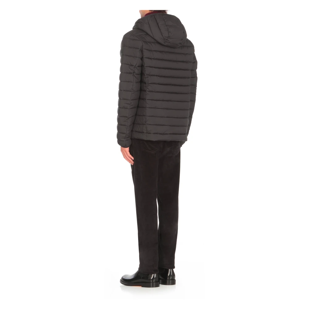 Save The Duck Zwarte Gewatteerde Jas Met Capuchon Black Heren