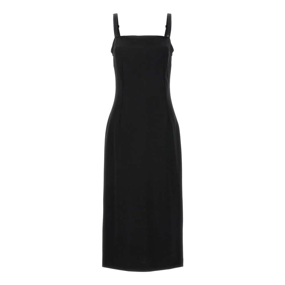 Dolce & Gabbana Women's Black Milano Rib Sheath Dress - Midi Dresses - 2XL - Dresses