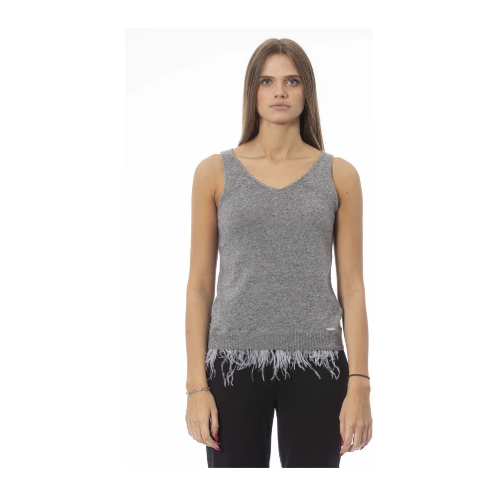 Baldinini Veren V-hals tanktop Gray Dames