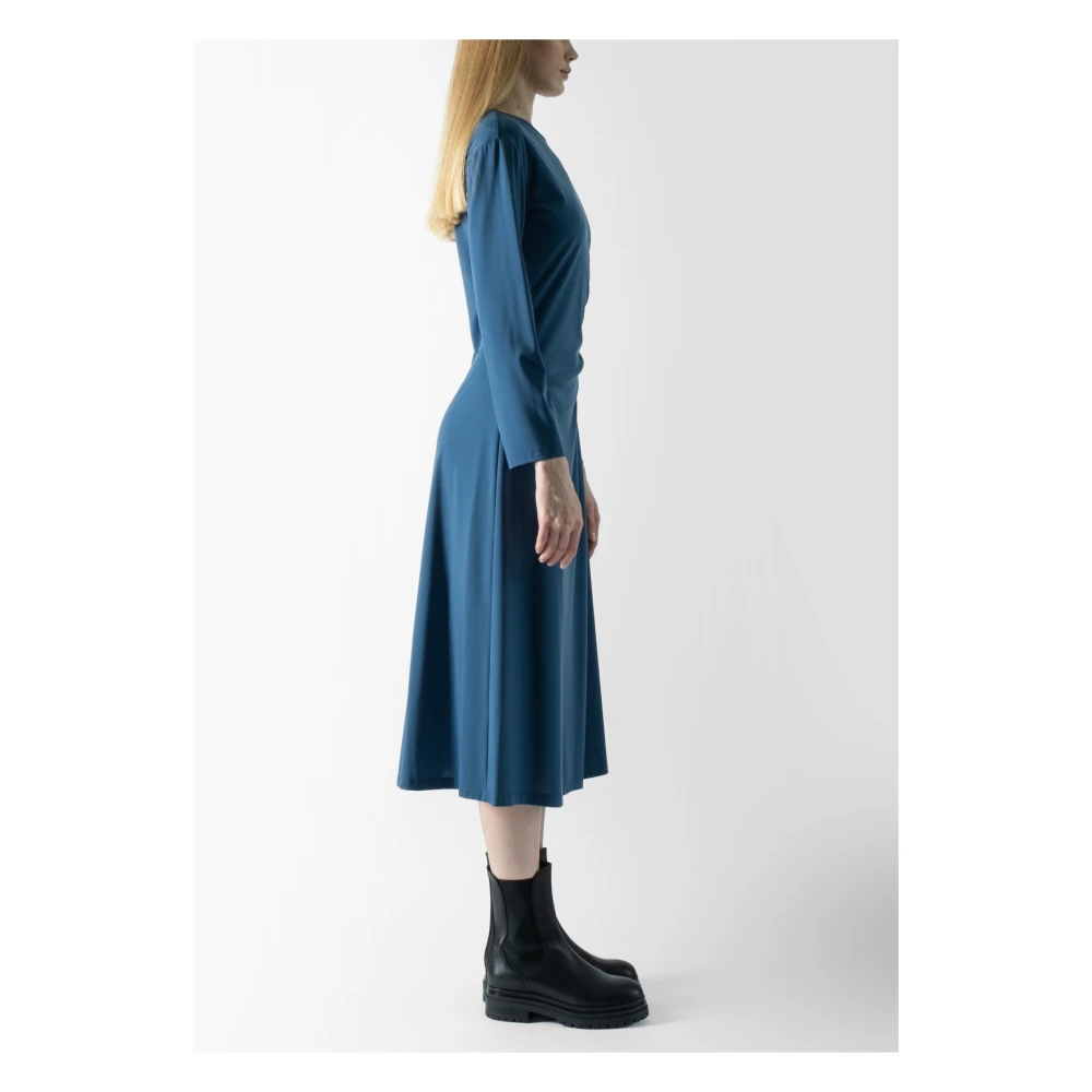 Max Mara Weekend Elegante Midi Jurk met Boothals Blue Dames