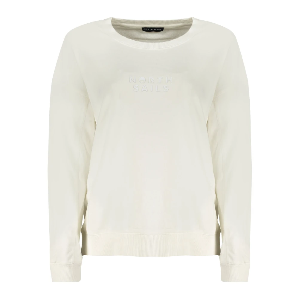 North Sails Women's White Long Sleeve Sweatshirt With Logo - Sweatshirts - S - Sweatshirts & Hoodies