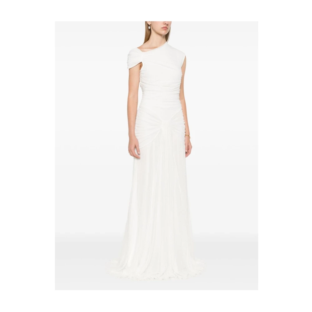 Rotate Birger Christensen Asymmetrische Maxi-jurk White Dames