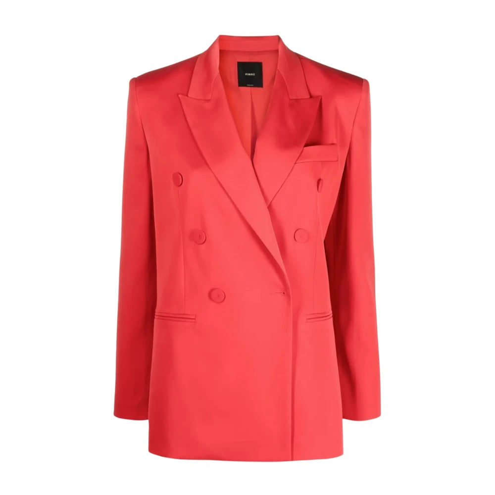Pinko Women's Red Satin Blazer - Blazers - L - Jackets