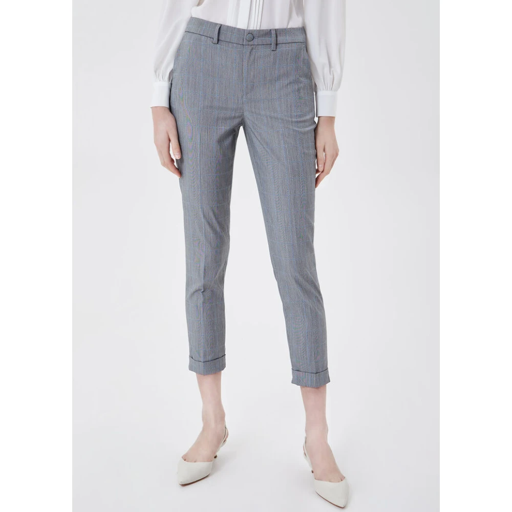Liu Jo Geruite Cropped Broek Grijs Gray Dames