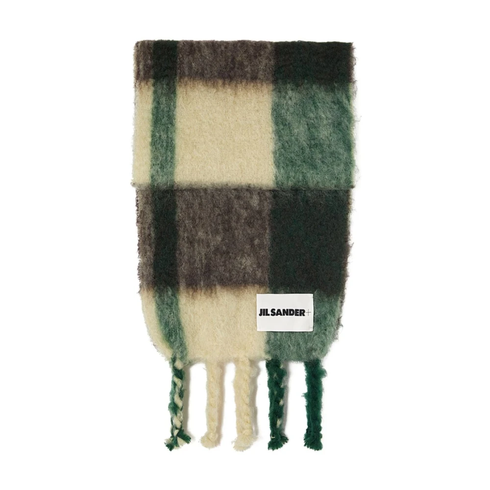 Jil Sander MultiColour Wollen Sjaal met Tartan Check Multicolor Heren
