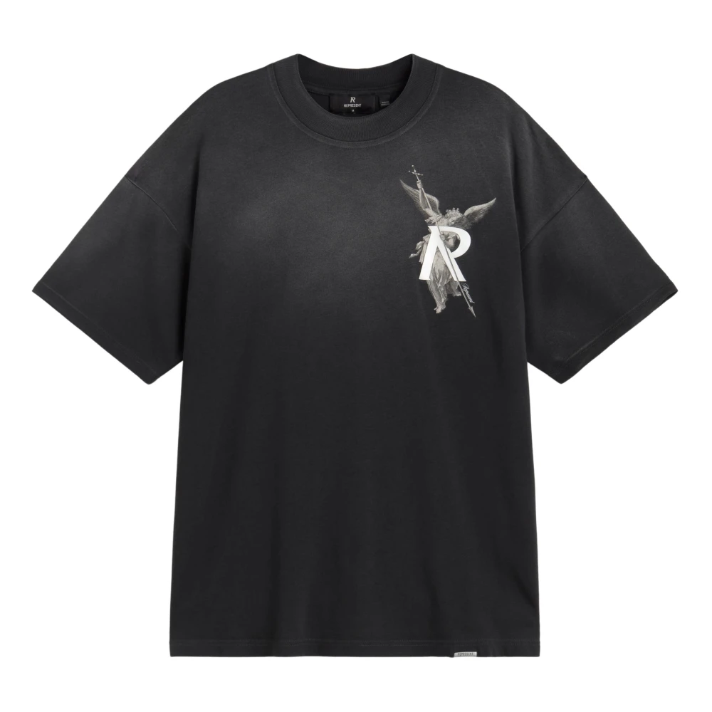 Represent Archangel T-shirt met Vintage Look Black Heren