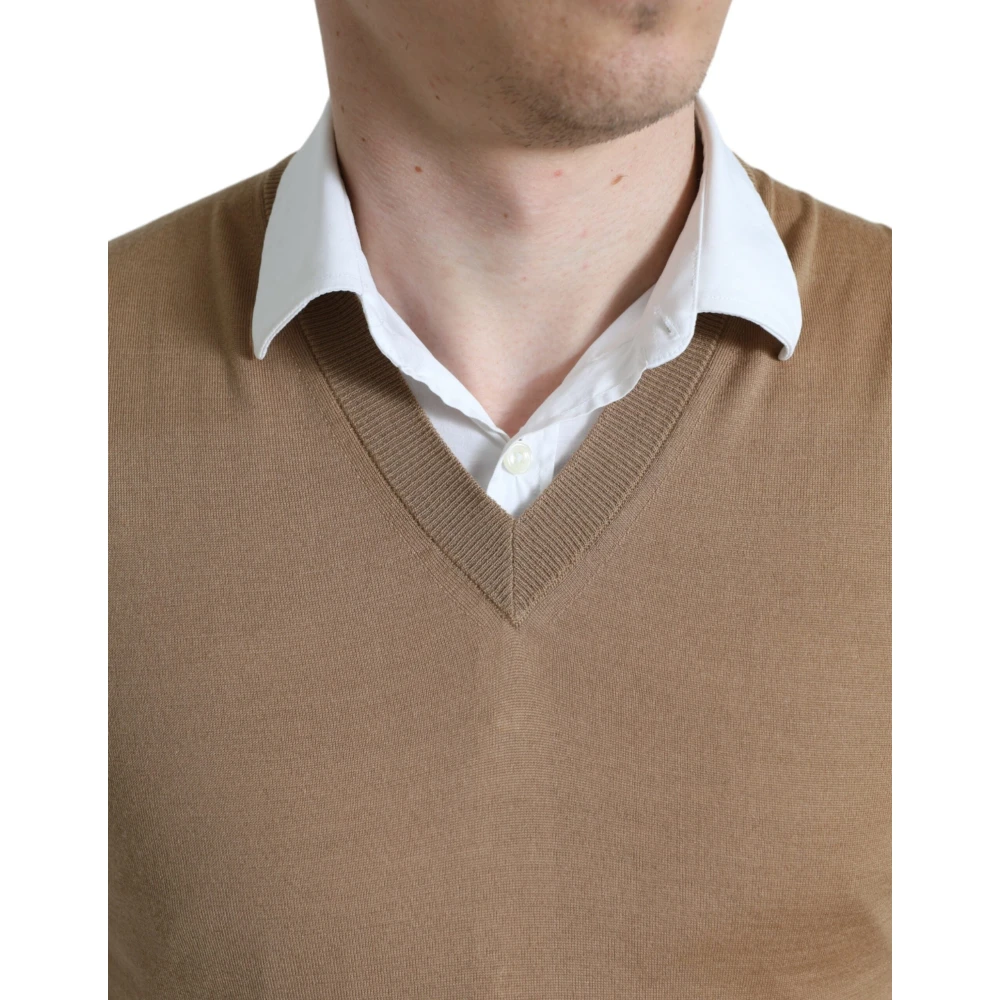 Dolce & Gabbana Sleeveless Knitwear Brown Heren