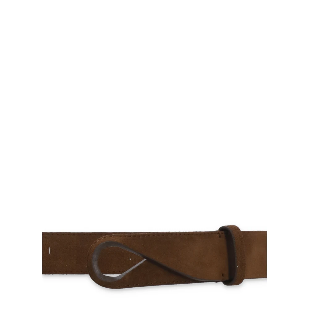 Orciani Bruin leren riem met schuifring Brown Heren