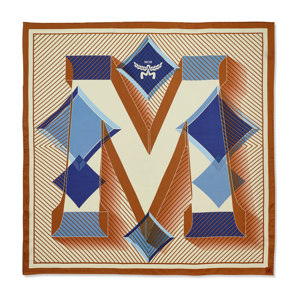 MCM Sjaal gemaakt van biologische zijde met abstract logo Multicolor Dames