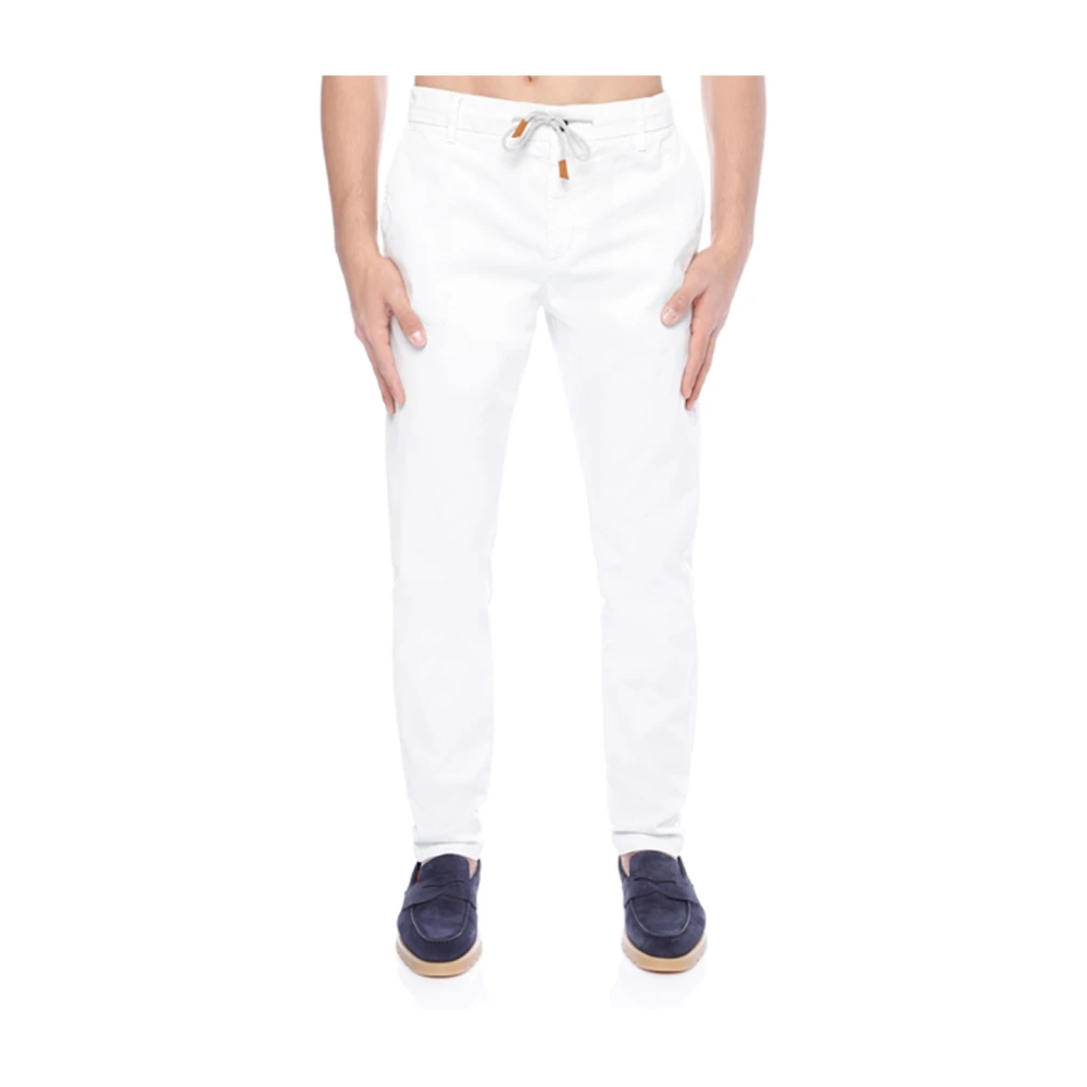 Eleventy Katoenen Jogger Broek White Heren