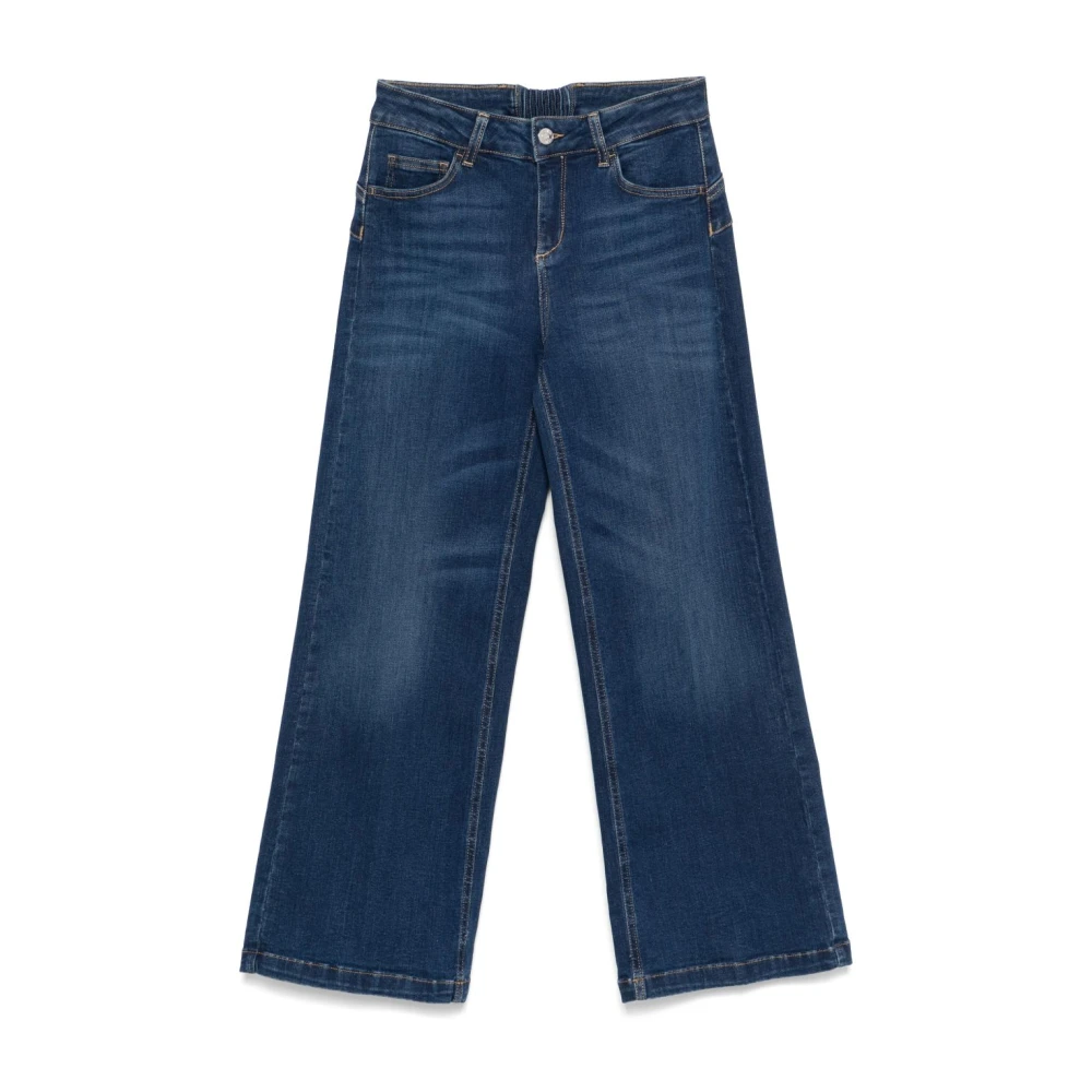 Liu Jo Women's Blue Wide Jeans,, Indigo Elasticated Waistband Jeans W28