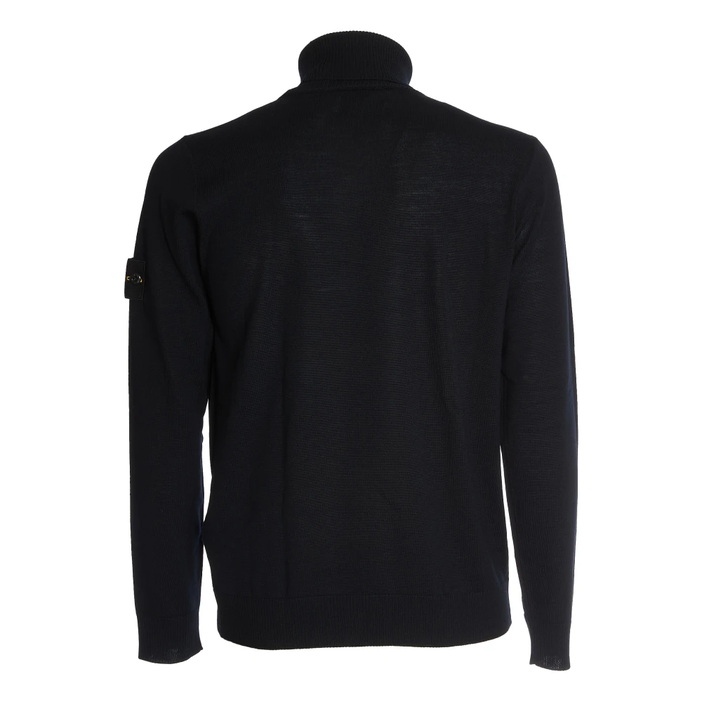 Stone Island Blauwe Turtleneck Sweater Aw24 Blue Heren