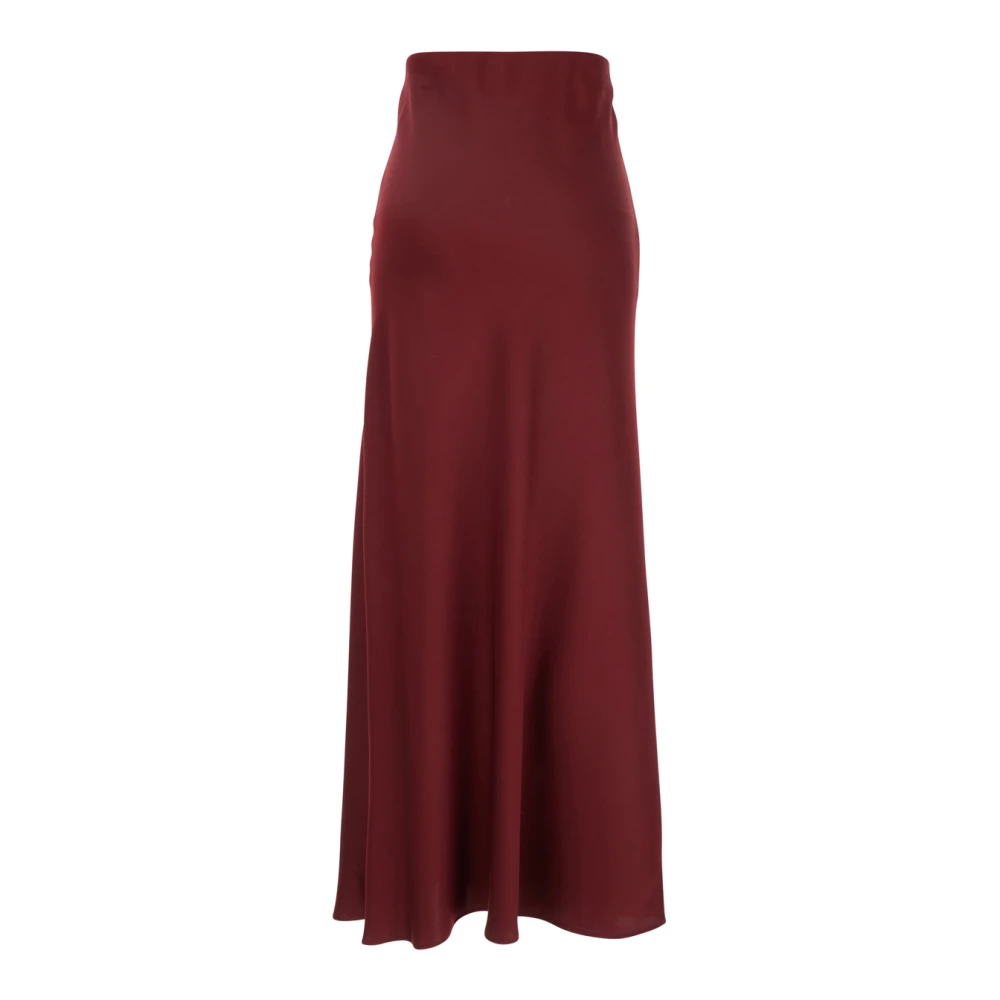 Plain Units Bordeaux Lange Rok met Volant Detail Red Dames