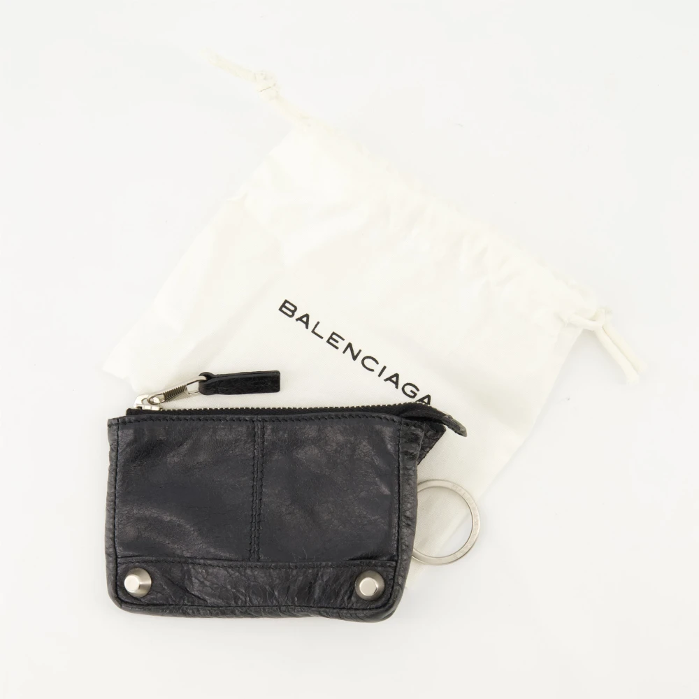Balenciaga Vintage Leren Portemonnee City Collectie Black Heren