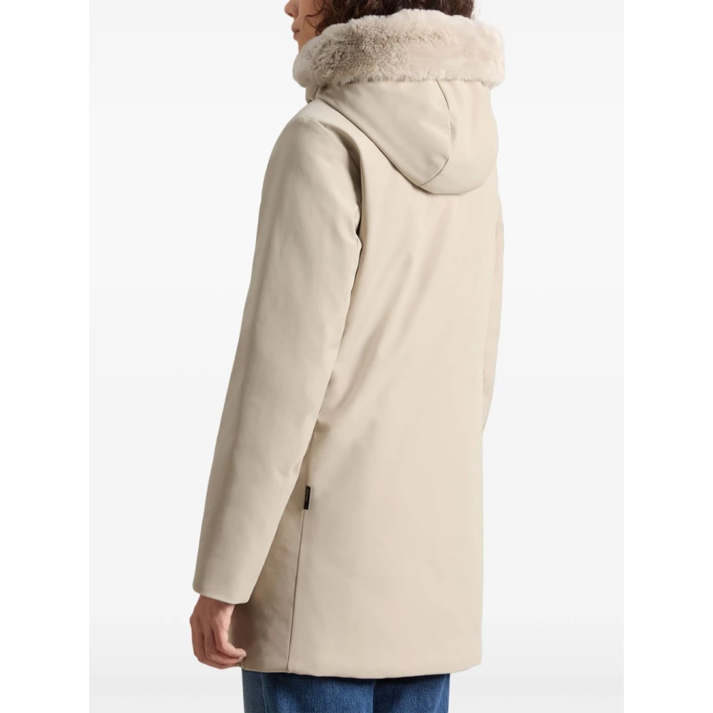 Woolrich Stijlvolle Oxford Tan Parka voor vrouwen Beige Dames