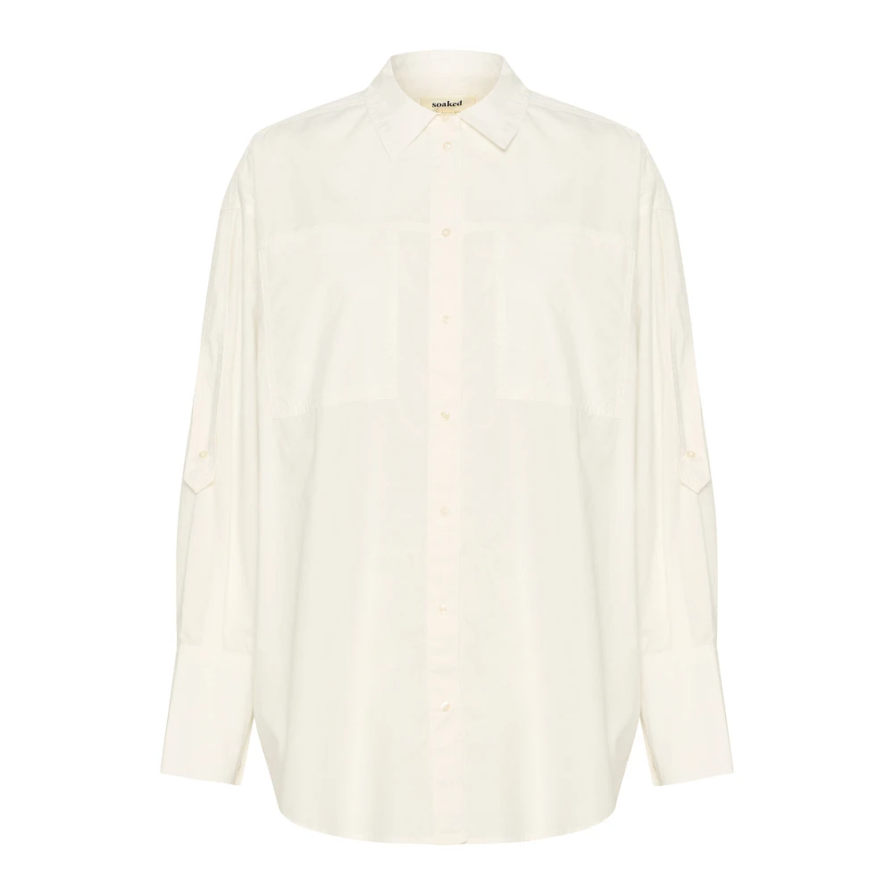 Soaked in Luxury Witte Blouse met Wijde Manchetten White Dames