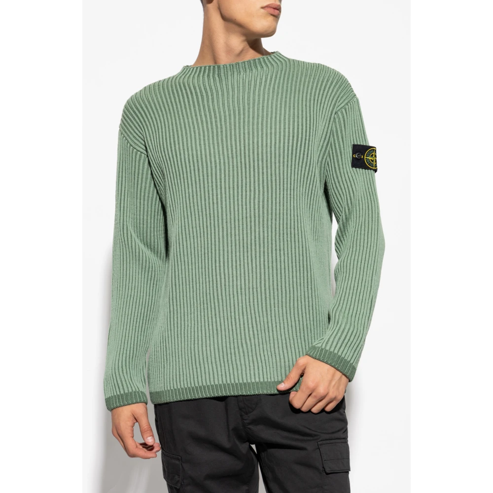 Stone Island Geribbelde trui Green Heren