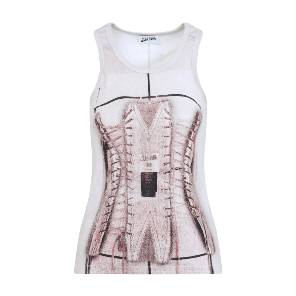 Jean Paul Gaultier Geribbelde tanktop met print Multicolor Dames