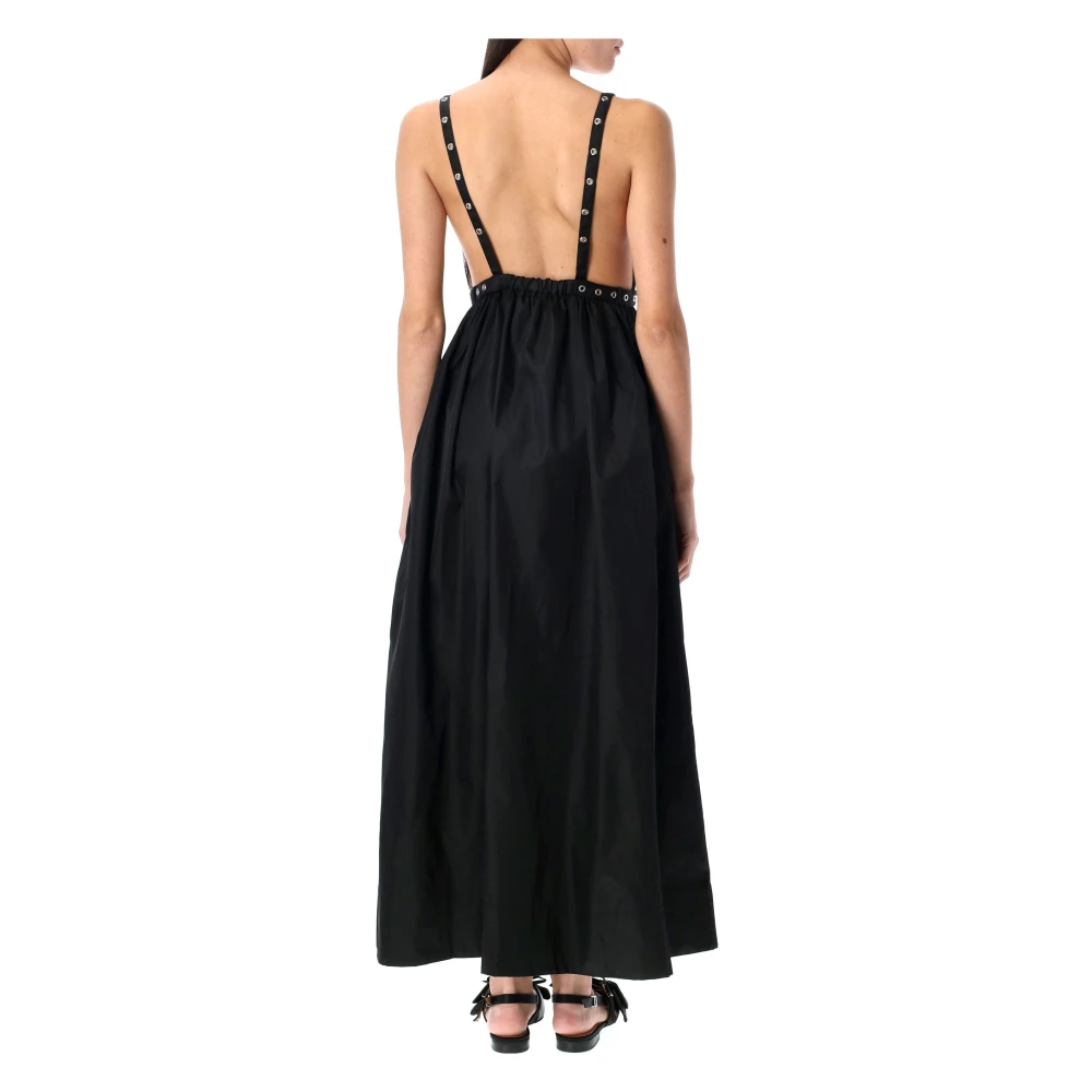 Ganni Nylon Strap Jurk Black Dames