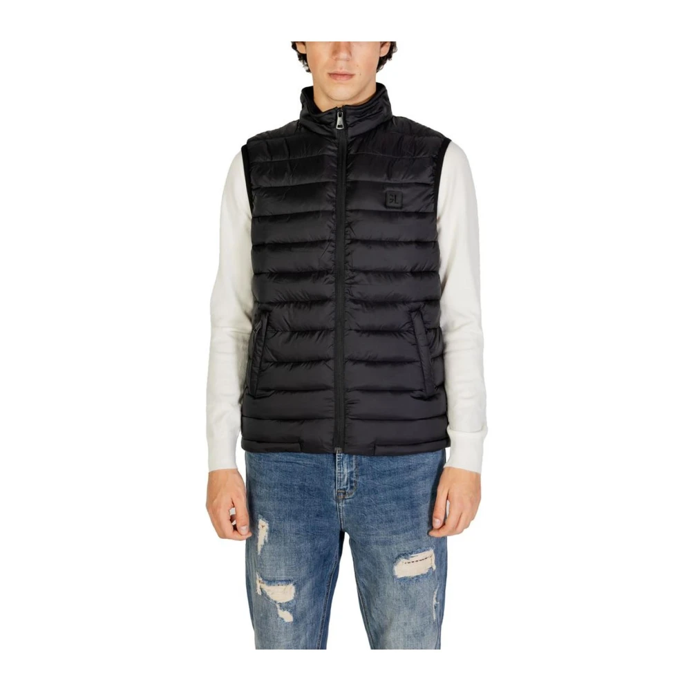 Gianni Lupo Zwarte Polyamide Volledige Dekking Jas Black Heren