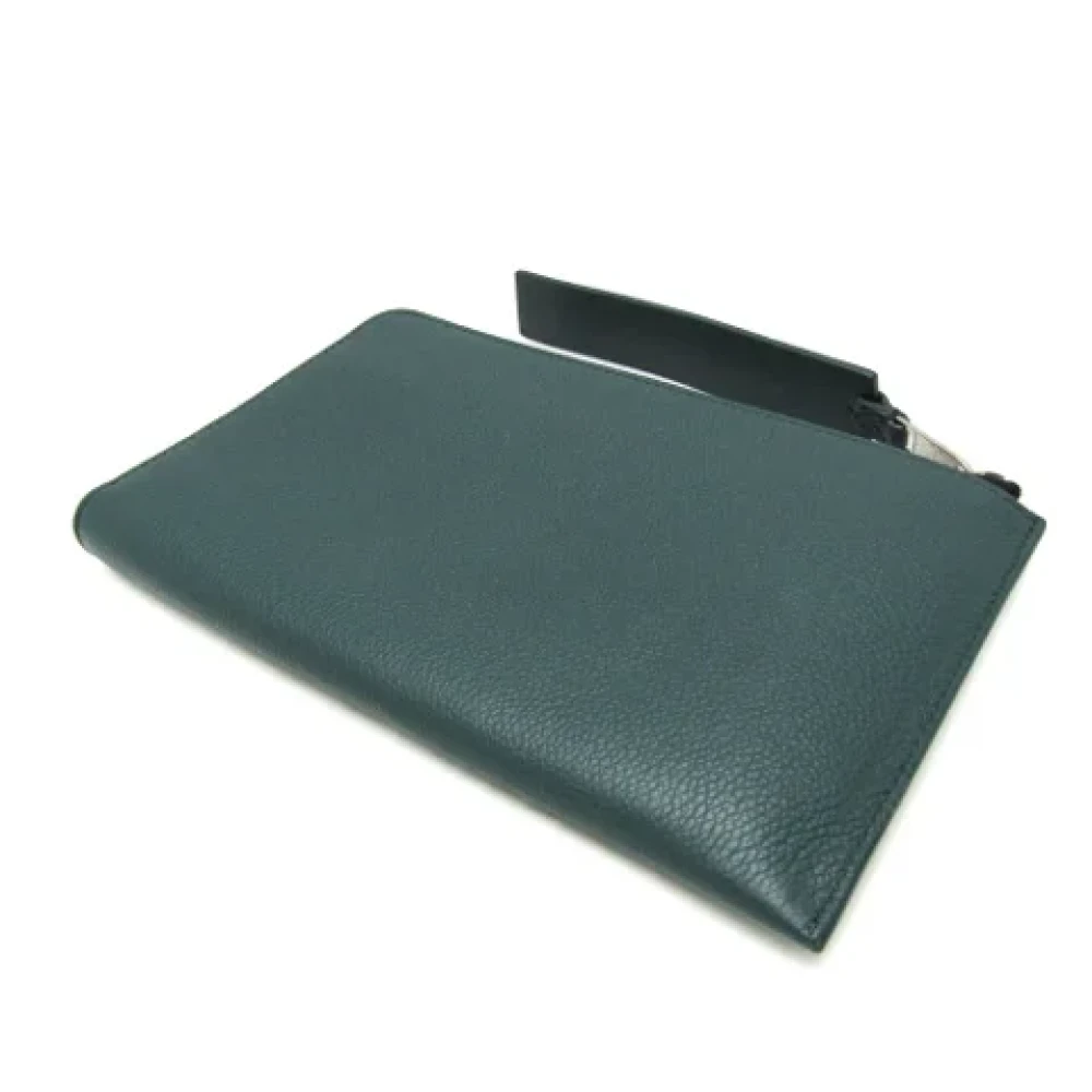 Burberry Vintage Pre-owned Leather clutches Green Dames